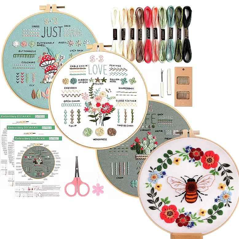 CraftHoop 3-Piece Learn & Stitch Kit