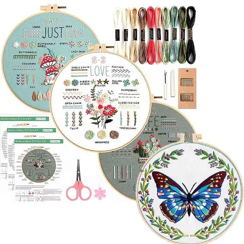 CraftHoop 3-Piece Learn & Stitch Kit