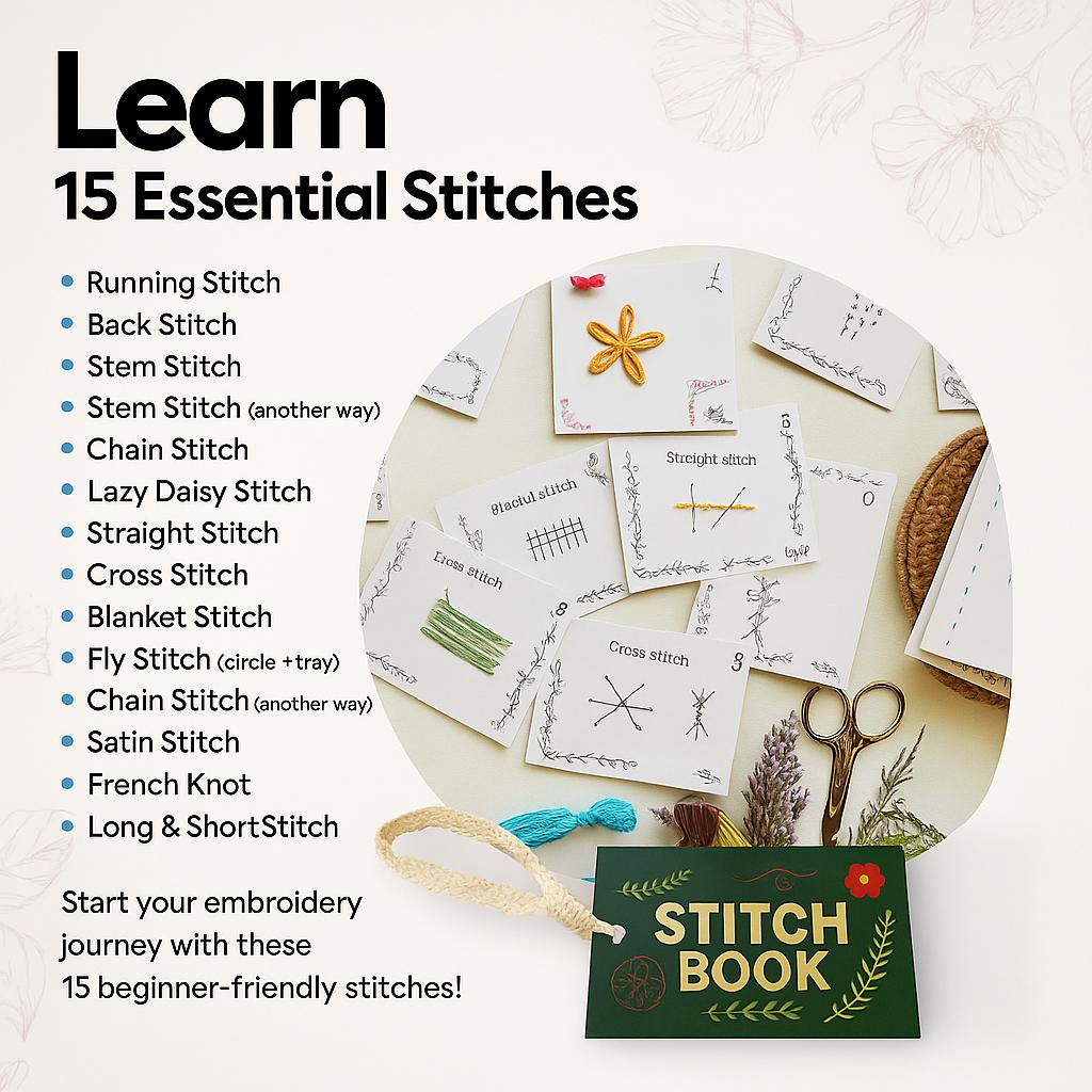 CraftHoop Japanese-Inspired Stitch Book & Learning Practice Set