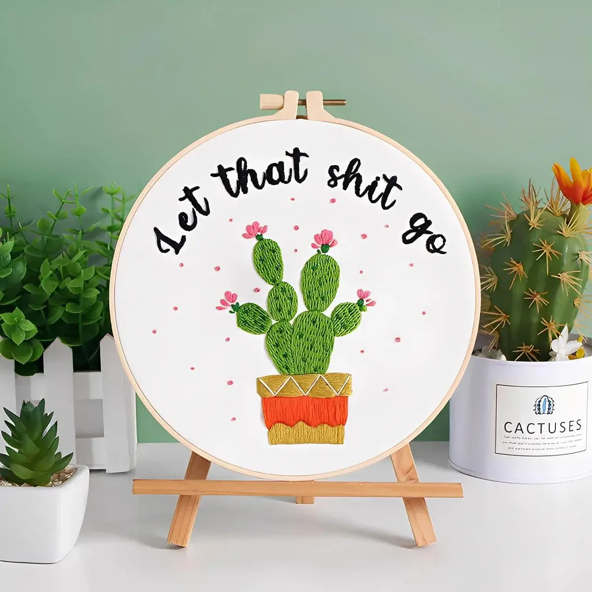 CraftHoop Cactus Humor Embroidery Kit