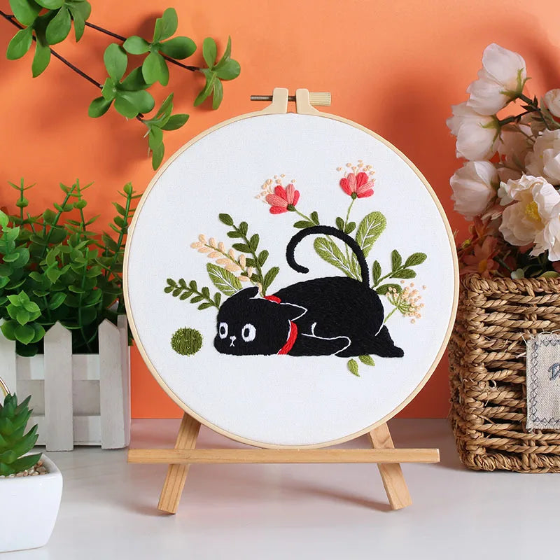 CraftHoop Midnight Cats Embroidery Kit