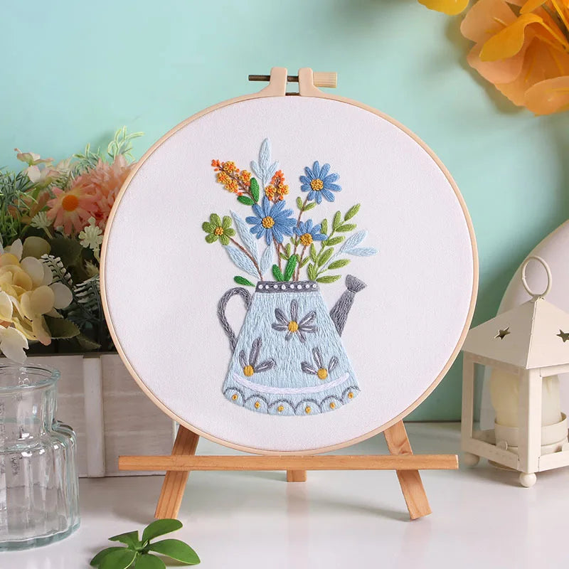 CraftHoop Blooming Vases Embroidery Kit