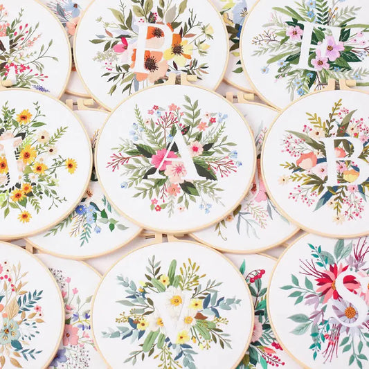 CraftHoop Alphabet Garden Letters Embroidery Kit