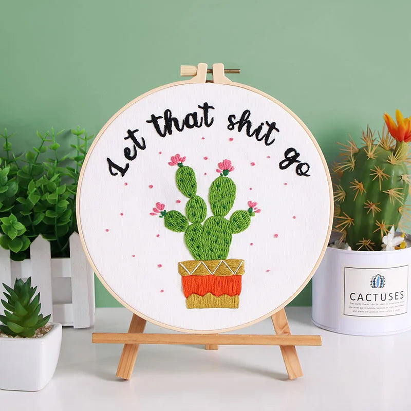 CraftHoop Cactus Humor Embroidery Kit