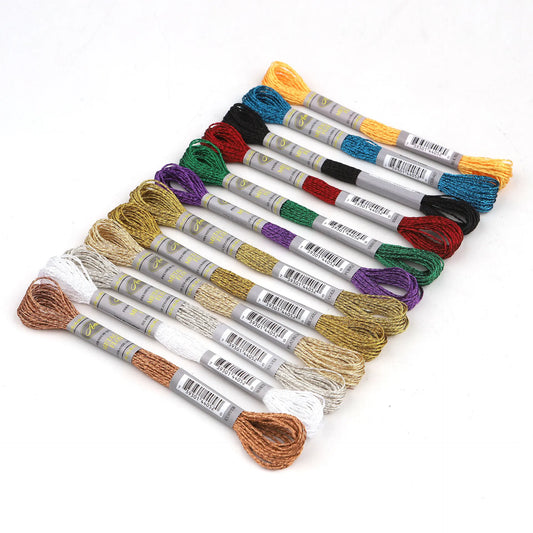 CraftHoop 12-Color Metallic Thread Bundle