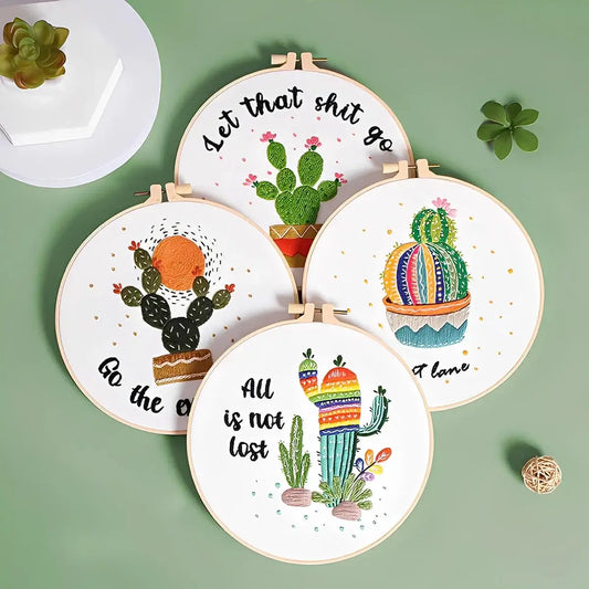 CraftHoop Cactus Humor Embroidery Kit