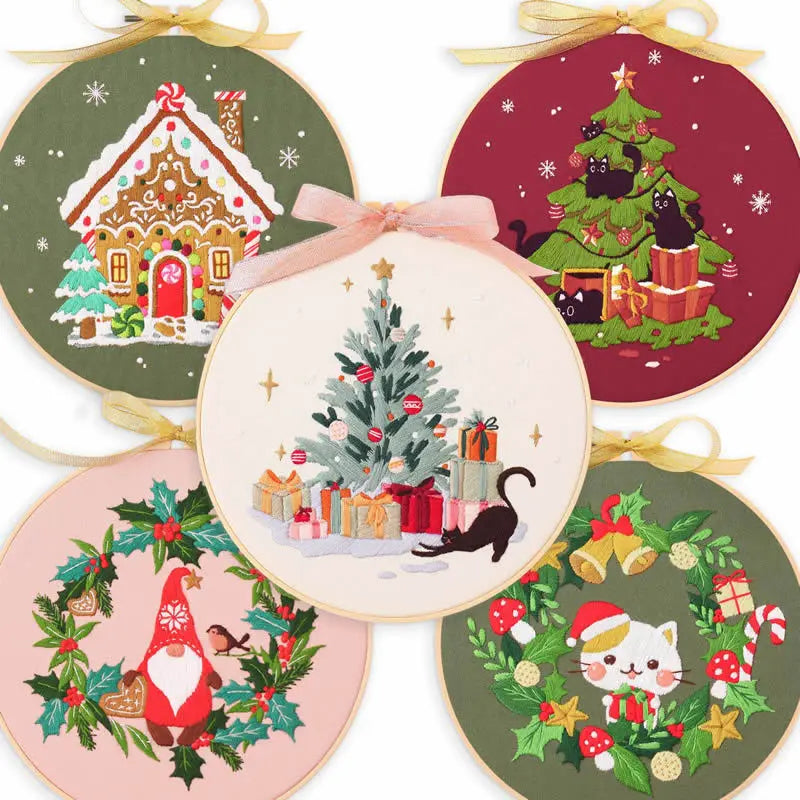 CraftHoop Christmas Cheer Embroidery Kit