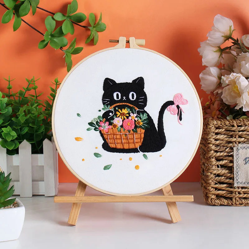 CraftHoop Midnight Cats Embroidery Kit