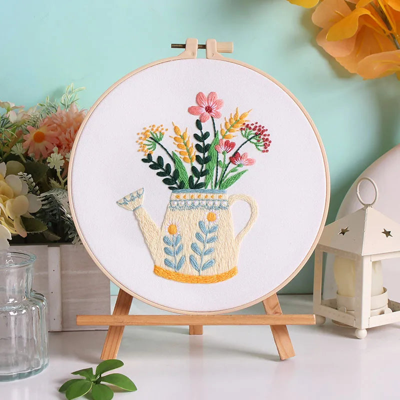 CraftHoop Blooming Vases Embroidery Kit
