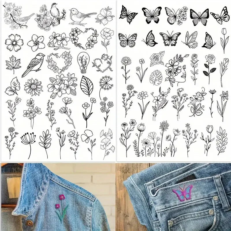 Stick & Stitch Templates for Clothes – 2 Water-Soluble Sheets