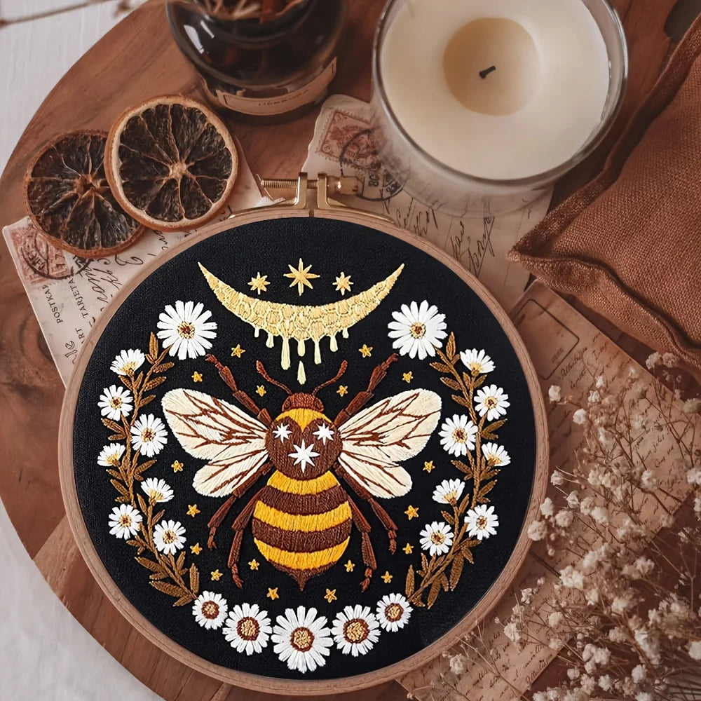 CraftHoop Midnight Bee Embroidery Kit