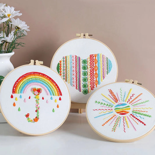 CraftHoop 3-Set Playful Patterns Embroidery Kit