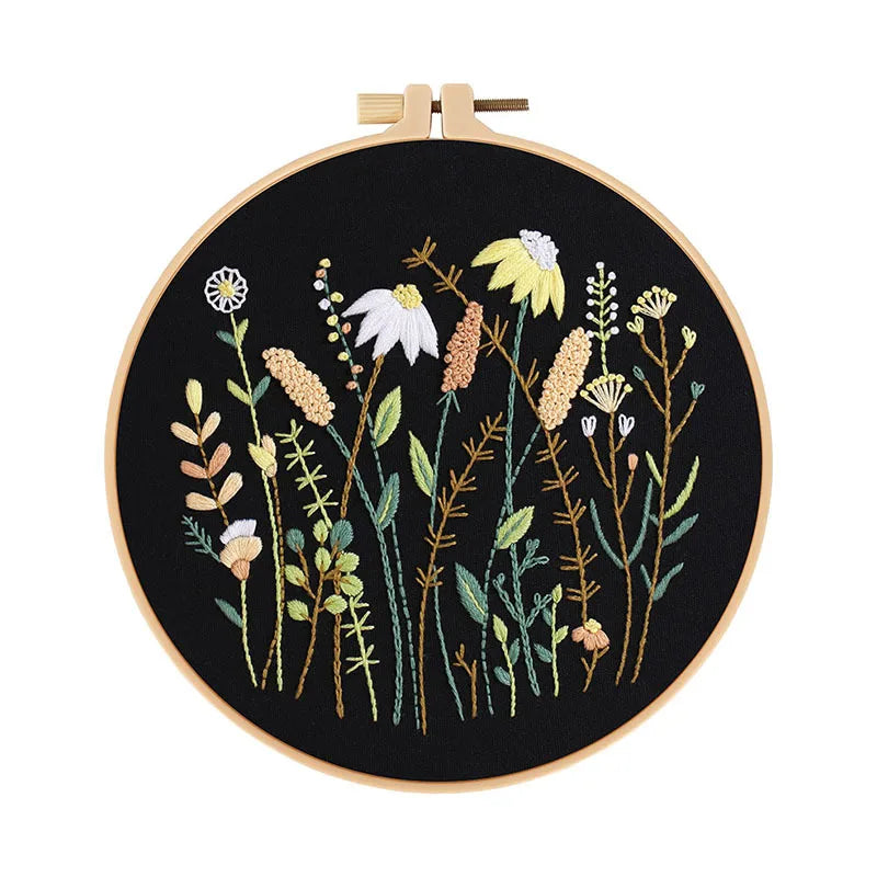 CraftHoop 4-Piece Floral Beginner Embroidery Kit