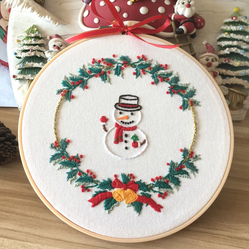 CraftHoop Festive Christmas Ornament Embroidery Kit