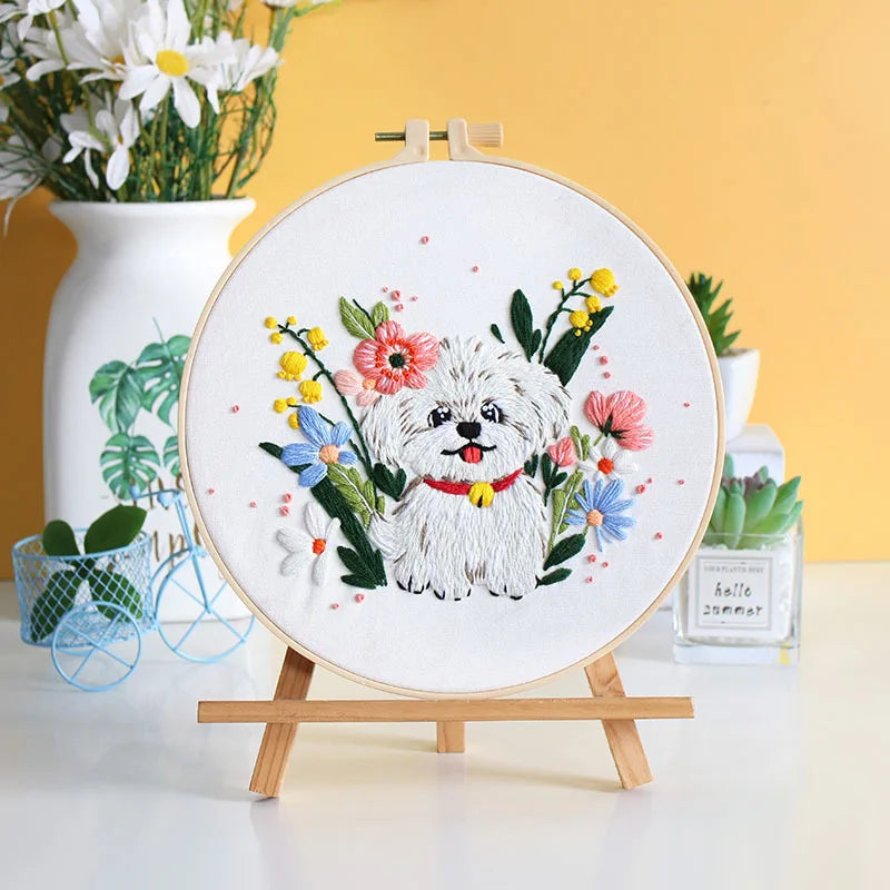 CraftHoop Playful Dogs Embroidery Kit