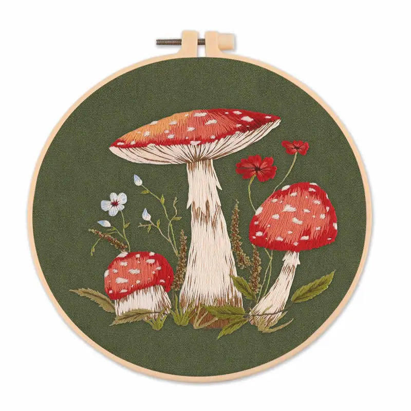 CraftHoop 3-Set Fairyland Mushroom Embroidery Kit