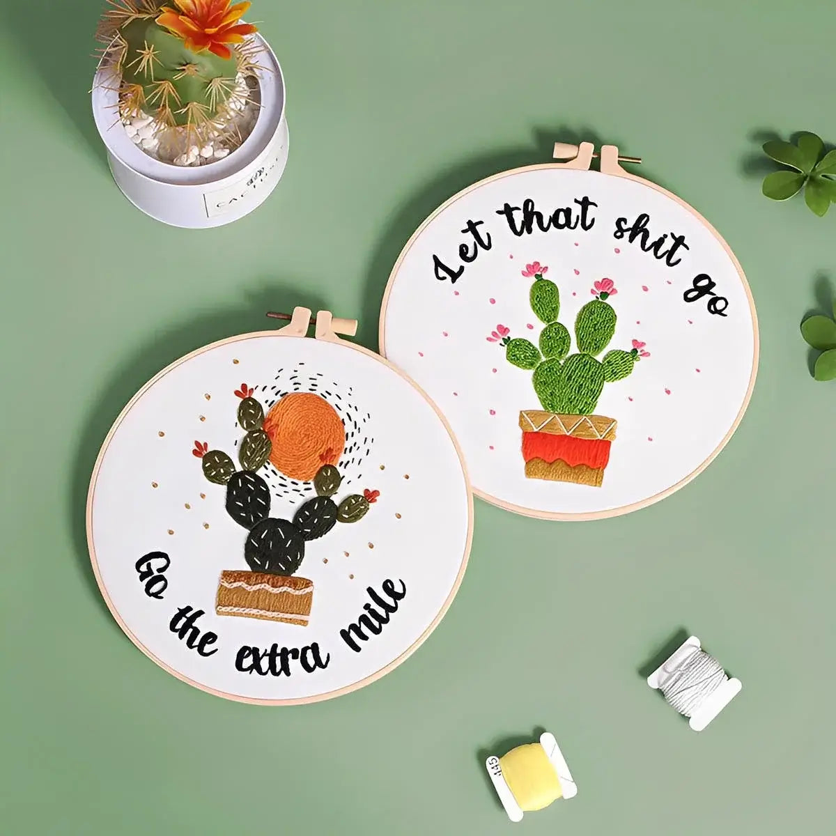 CraftHoop Cactus Humor Embroidery Kit