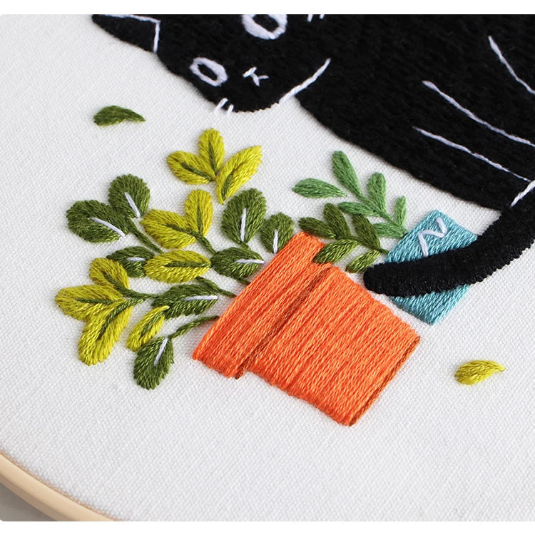 CraftHoop Midnight Cats Embroidery Kit