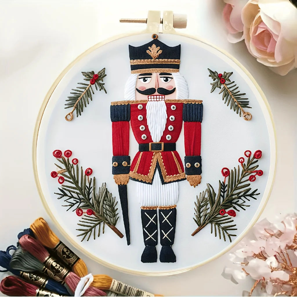 CraftHoop Christmas Nutcracker Embroidery Kit