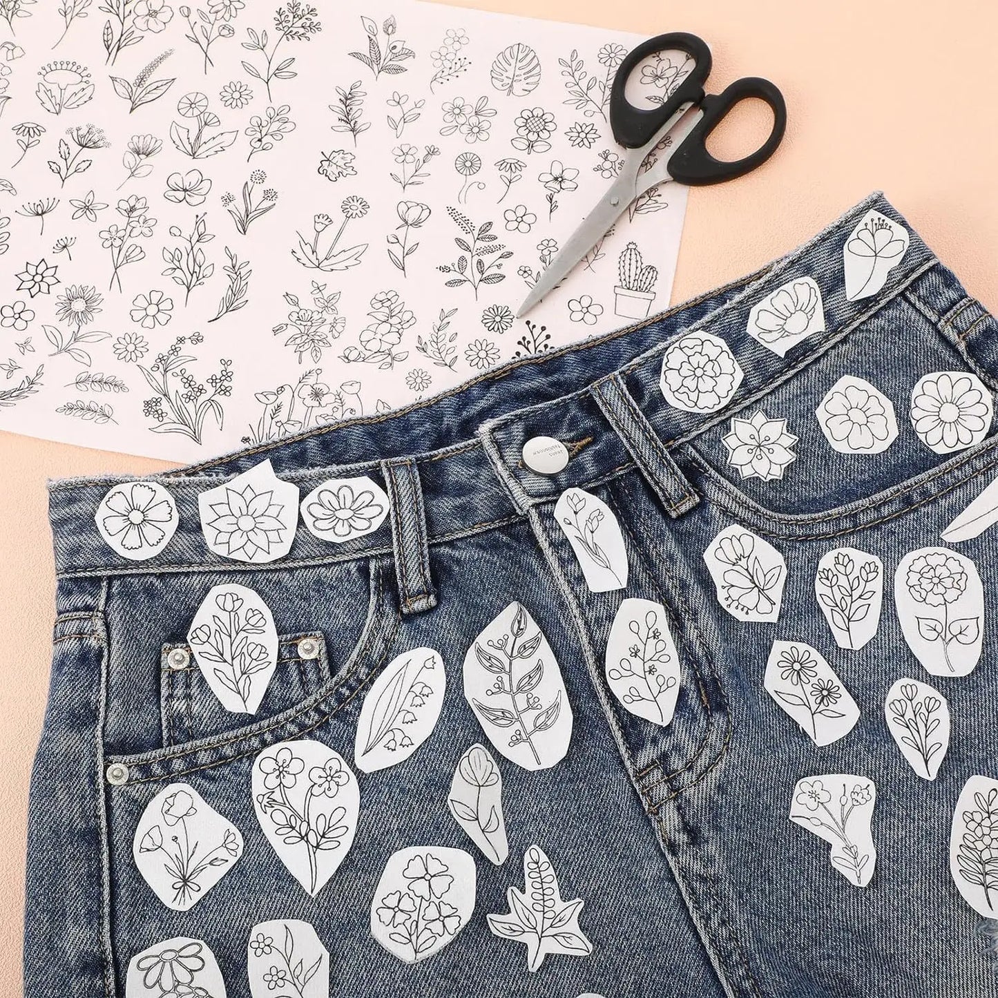 Stick & Stitch Templates for Clothes – 2 Water-Soluble Sheets