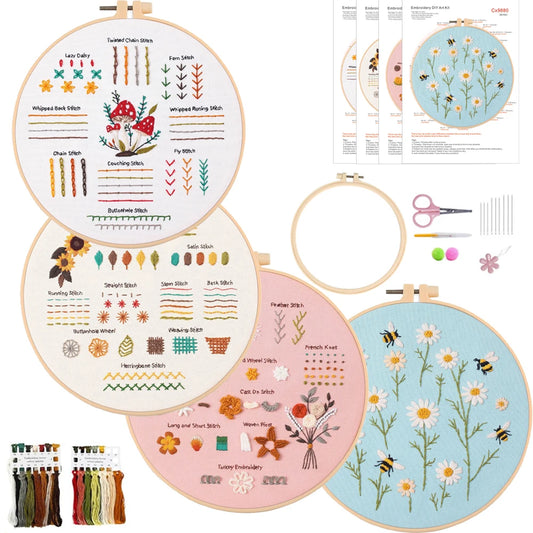 CraftHoop 4-Piece Guided Stitch Learning Set