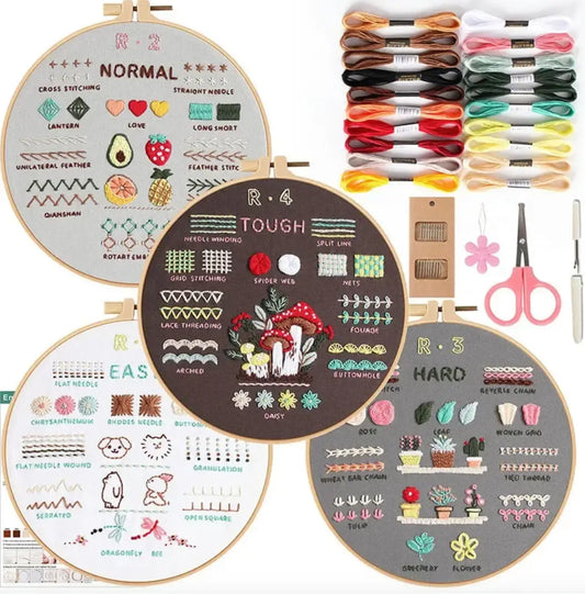 CraftHoop 4-Level Embroidery Kit for Beginners โ From Starter to Pro