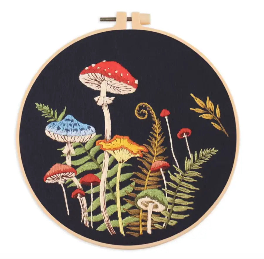 CraftHoop 3-Set Fairyland Mushroom Embroidery Kit