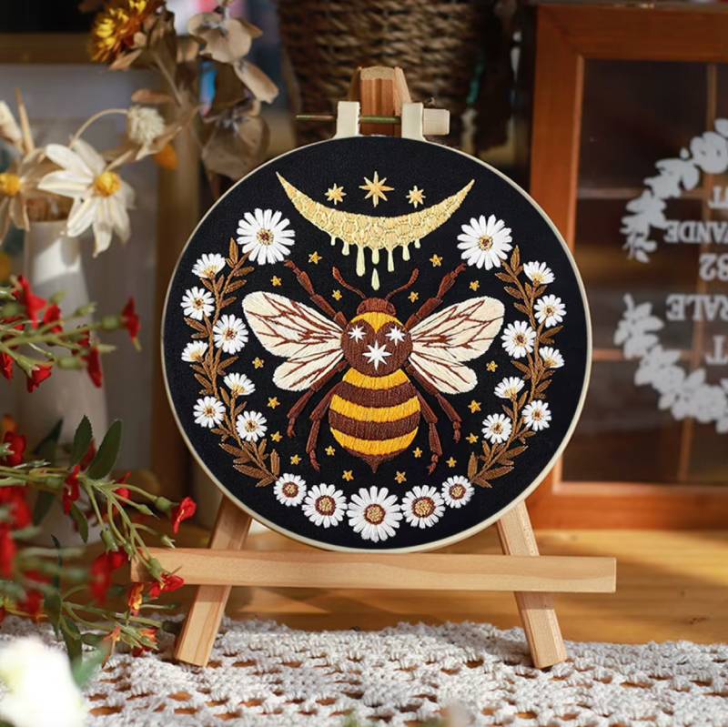 CraftHoop Midnight Bee Embroidery Kit