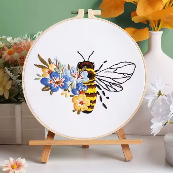 CraftHoop 4-Set Beginner Embroidery & Blossom Pattern Kit