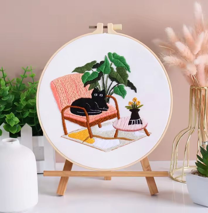 CraftHoop 4-Set Beginner Embroidery & Blossom Pattern Kit