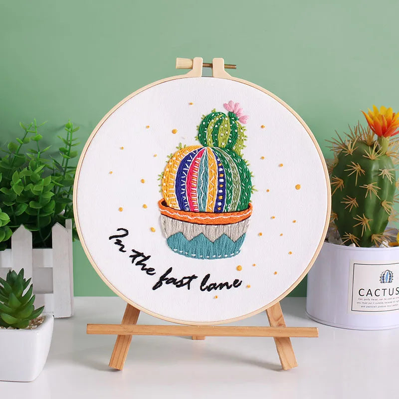 CraftHoop Cactus Humor Embroidery Kit