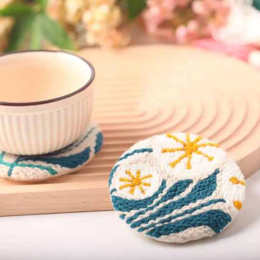 CraftHoop Punch Needle Mug & Cup Coaster Set (6 pcs)