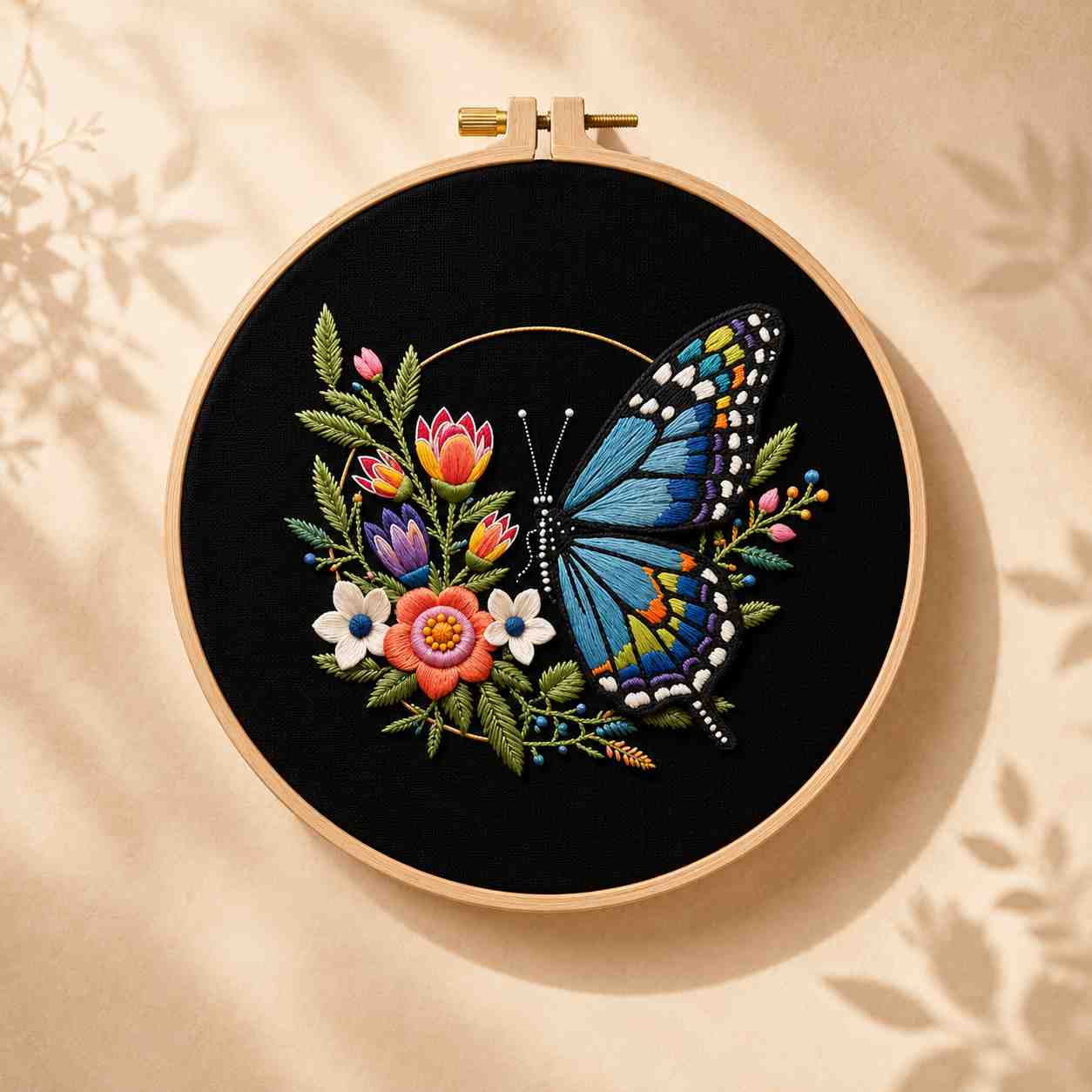 CraftHoop Midnight Butterfly Embroidery Kit