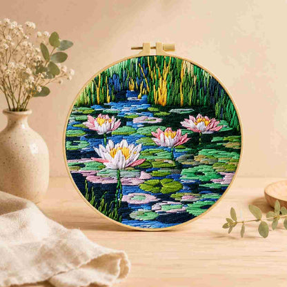 CraftHoop Lily & Lotus Embroidery Kit