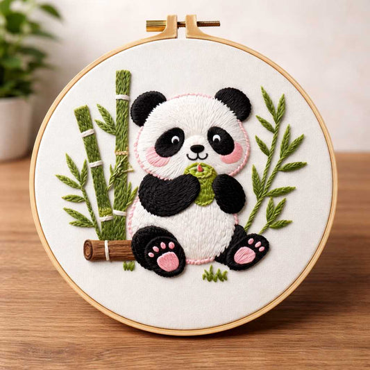 CraftHoop Cute Panda Embroidery Kit