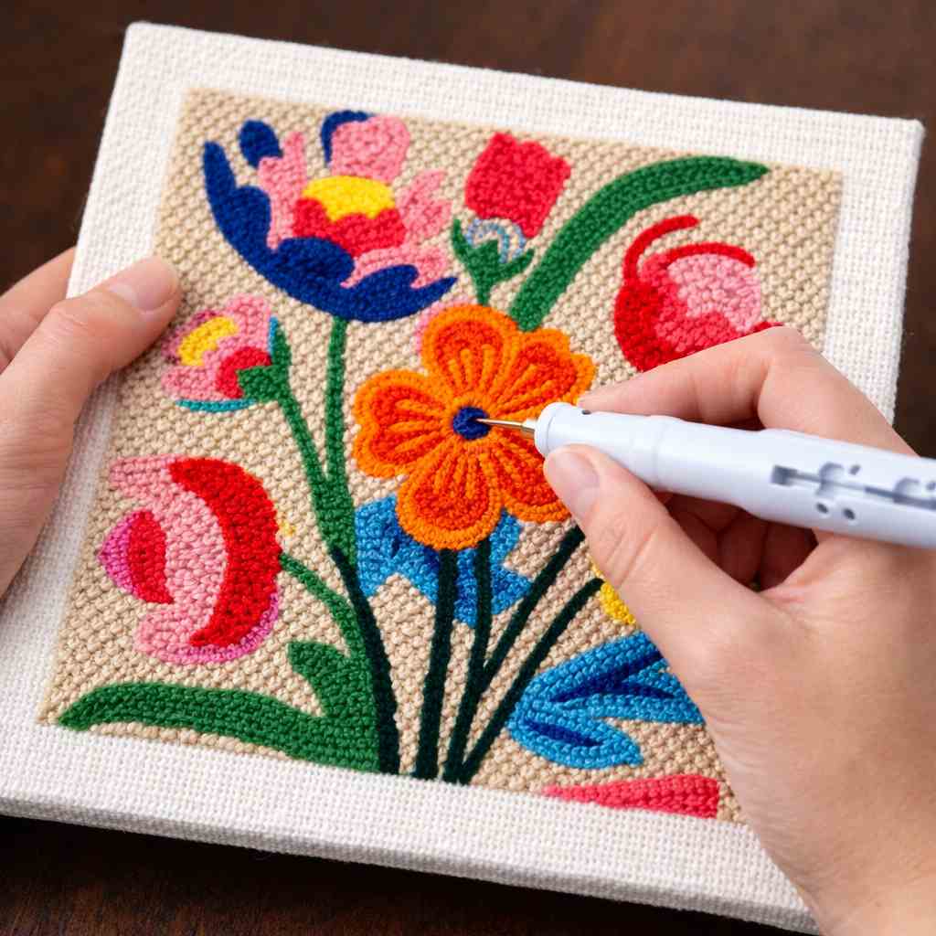 CraftHoop Colorful Bloom Punch Needle Kit