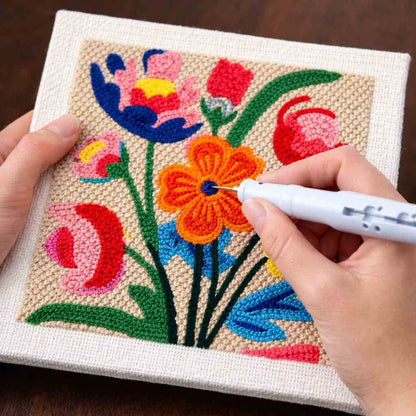 CraftHoop Colorful Bloom Punch Needle Kit