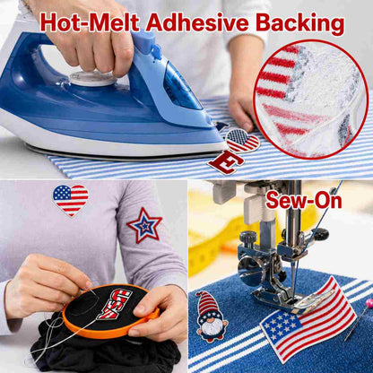 CraftHoop 36PCS USA Independence Iron-On Patch Set