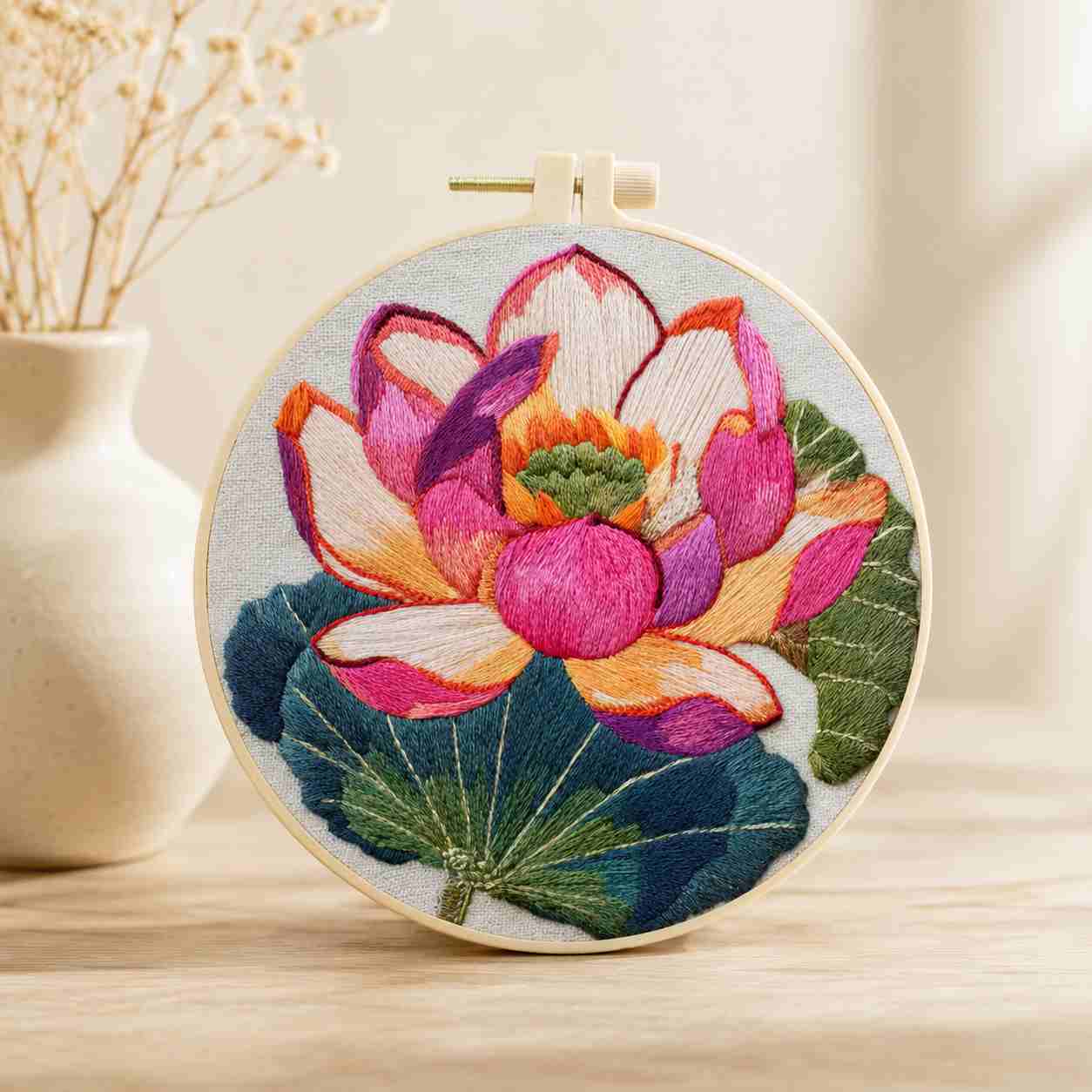 CraftHoop Blooming Lotus Embroidery Kit