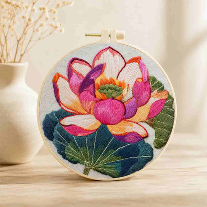 CraftHoop Blooming Lotus Embroidery Kit