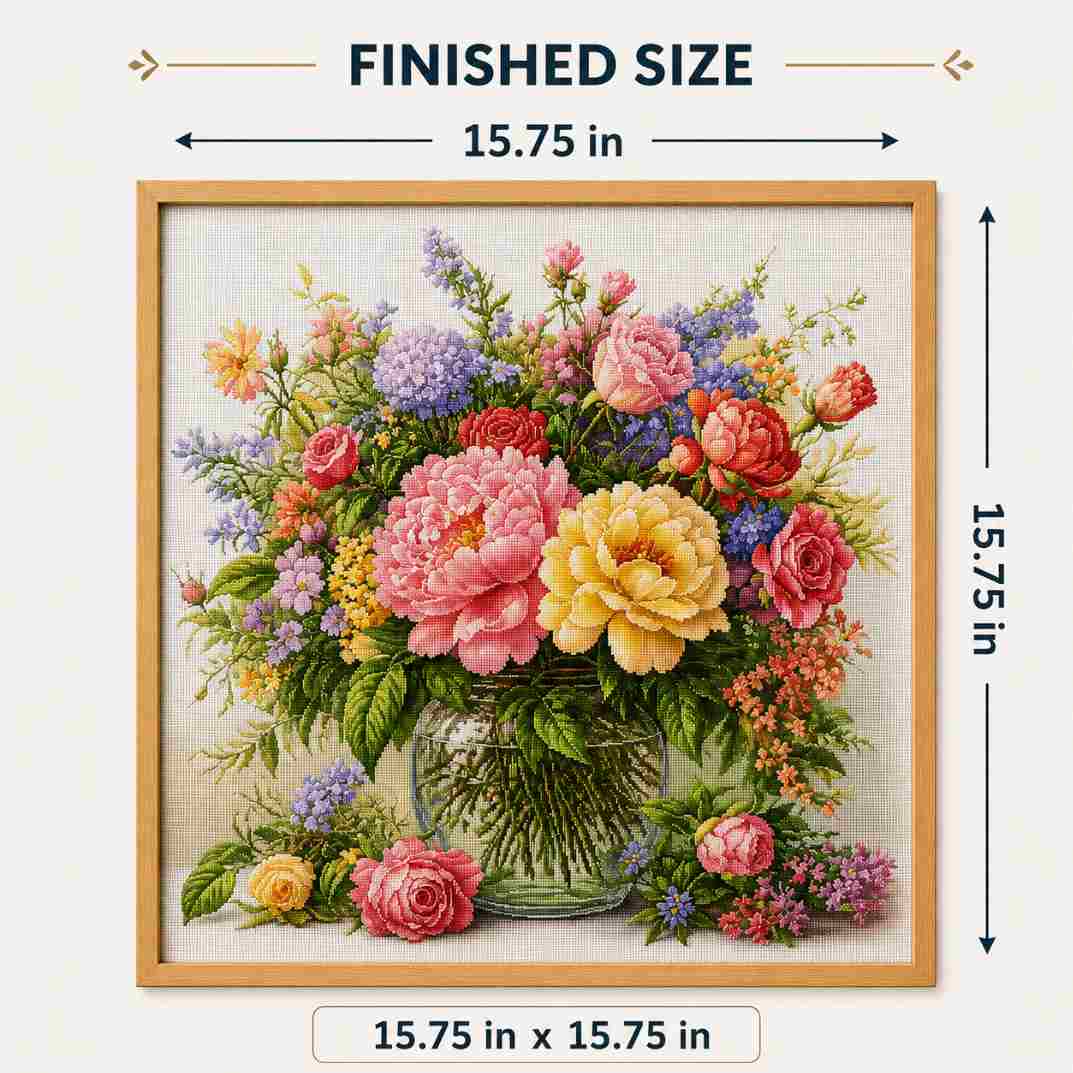 CraftHoop Vintage Floral Vase Cross Stitch Kit