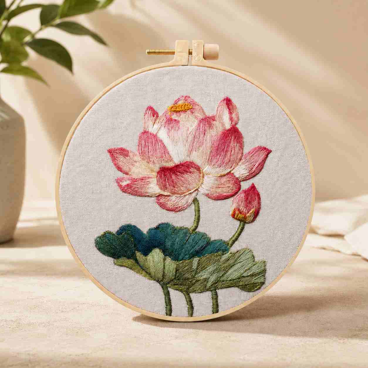CraftHoop Blooming Lotus Embroidery Kit