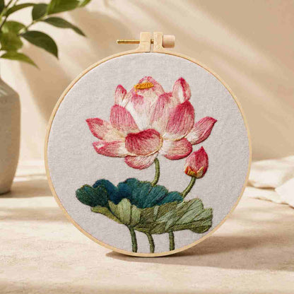 CraftHoop Blooming Lotus Embroidery Kit