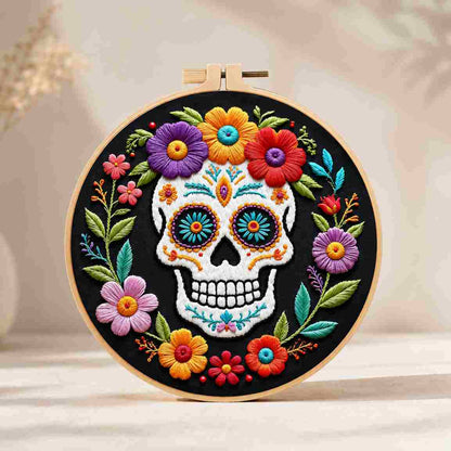 CraftHoop Floral Skeleton Embroidery Kit