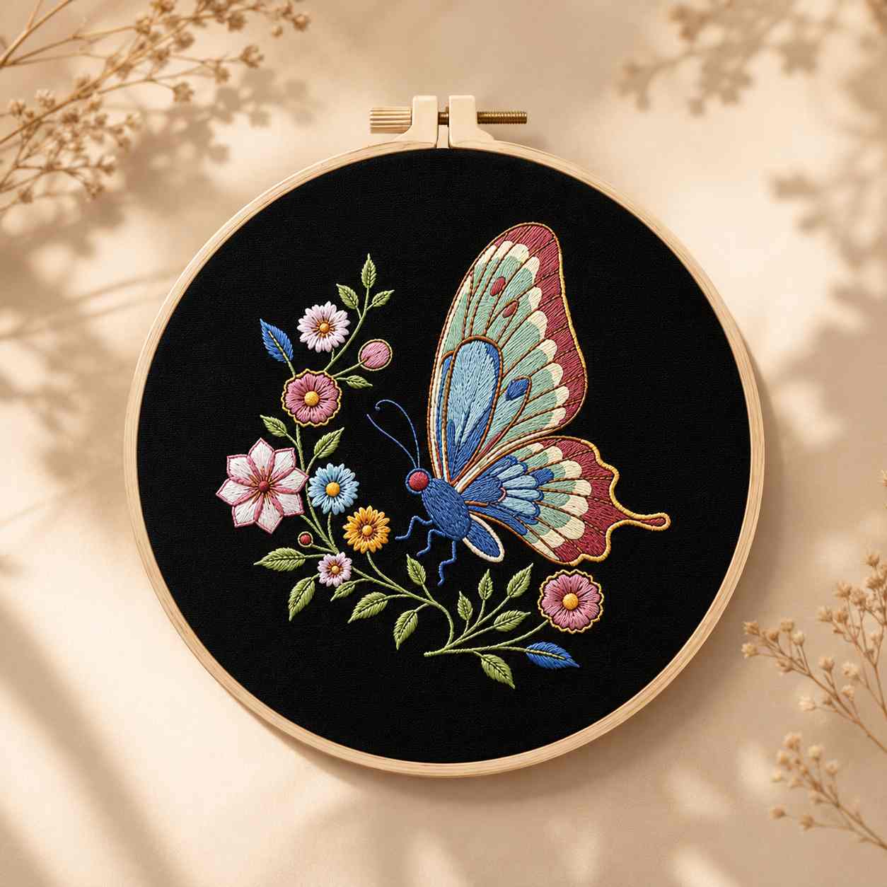 CraftHoop Midnight Butterfly Embroidery Kit