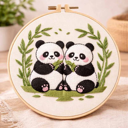 CraftHoop Cute Panda Embroidery Kit