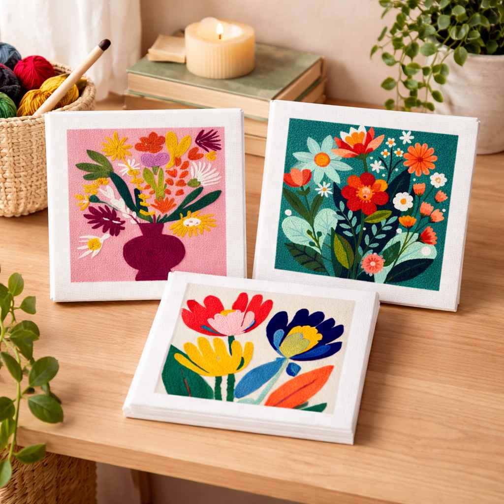 CraftHoop Colorful Bloom Punch Needle Kit