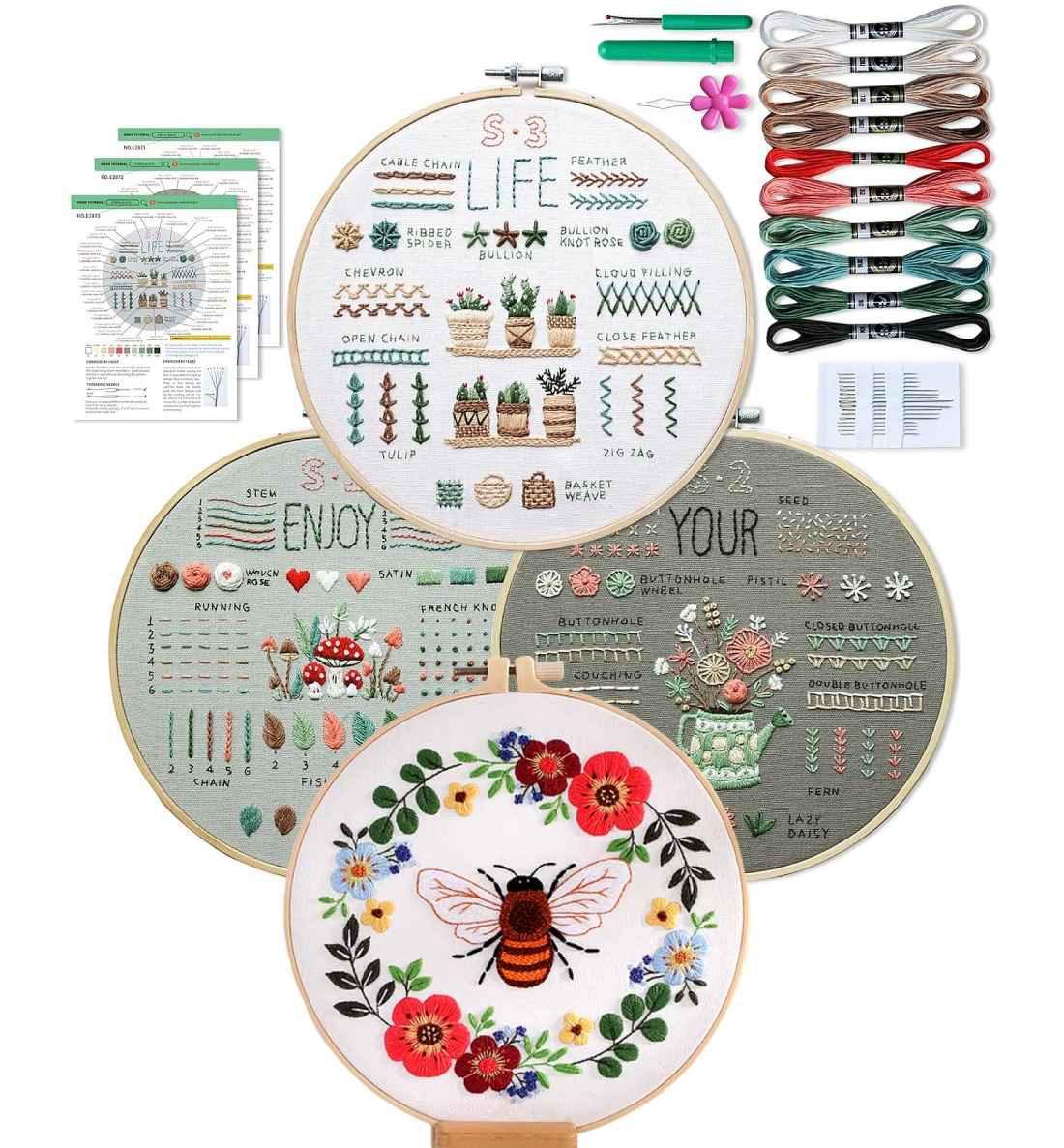 CraftHoop 3 Sets Starter Embroidery Kit