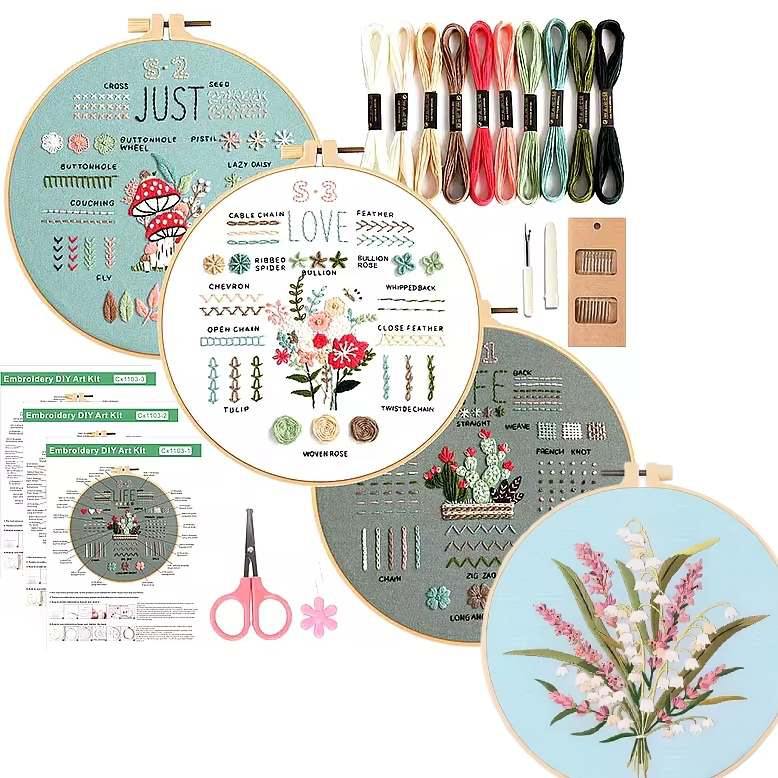 CraftHoop Beginner's 3-Piece Embroidery Set