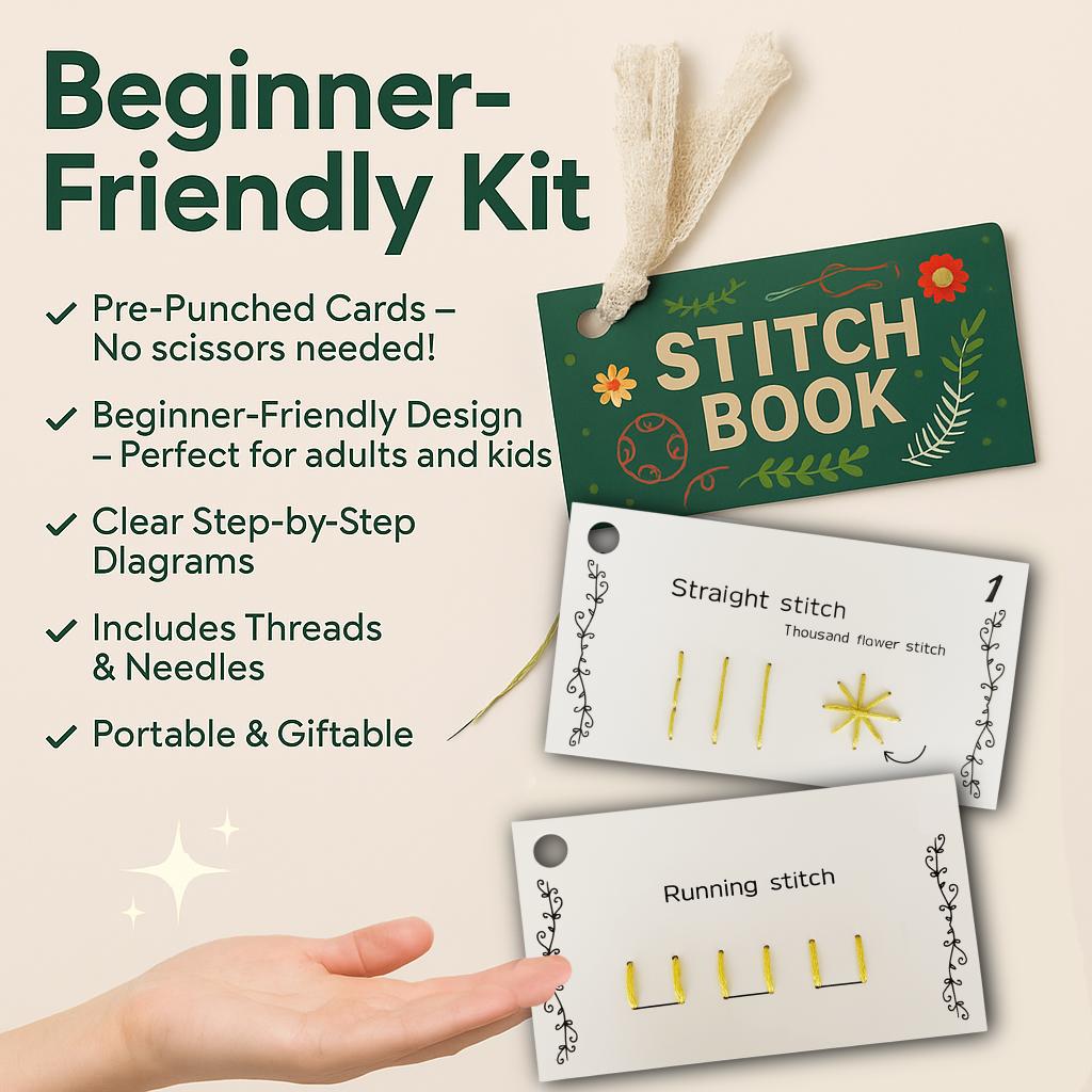 CraftHoop Japanese-Inspired Stitch Book & Learning Practice Set